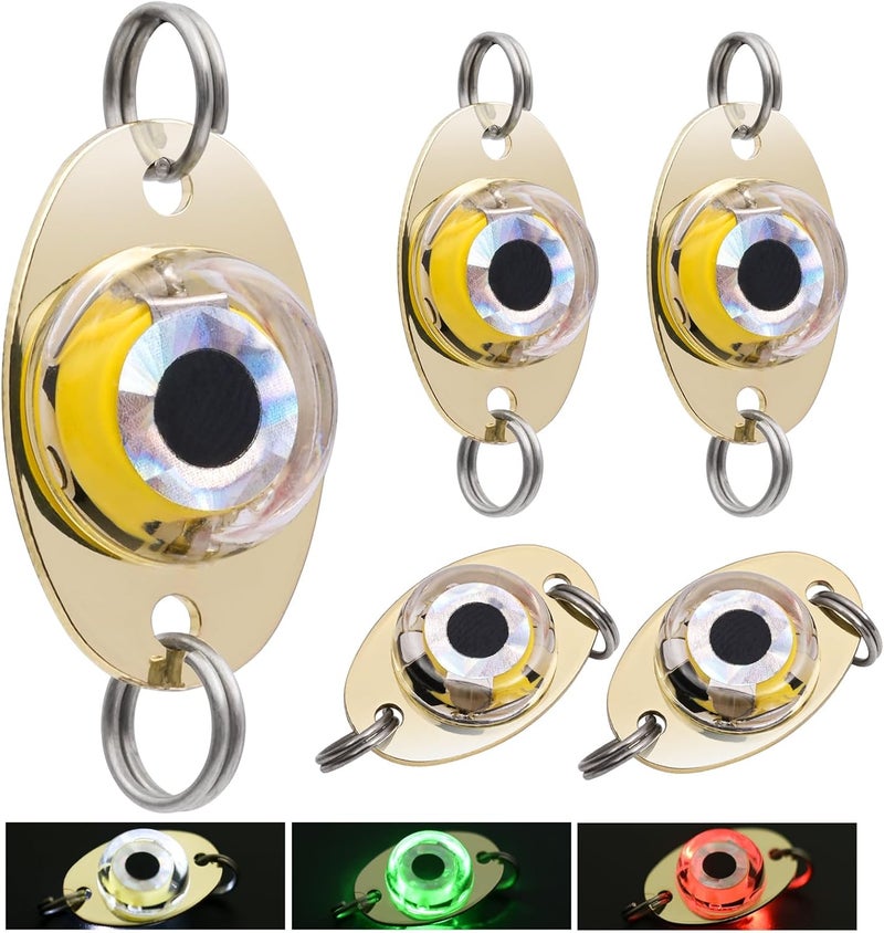 DunkTeam LED Underwater Fishing Lures，LED Lighted Bait Flasher，Deep Drop Fishing Lures，Fish Eye Attractive Light Bait Lure Lamp 5PCS - Image 1